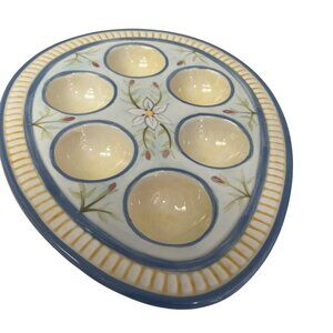 Vintage Capriware Devil Egg Dish Farm Country Decor Boiled egg Hand Painted 8" x